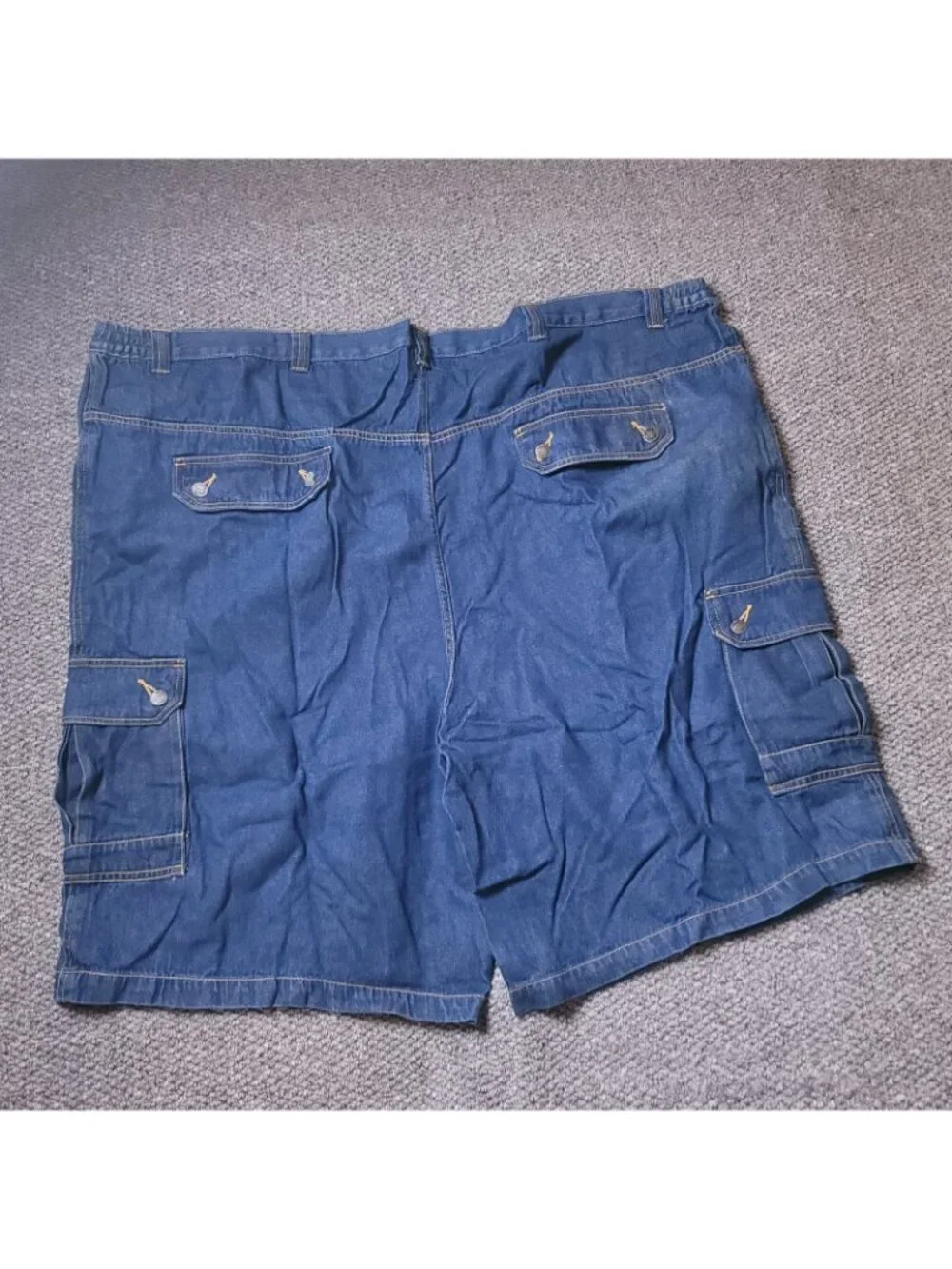 Liberty Blues Cargo Jean Shorts Mens 58 Big Tall Blue Denim Elastic y2K Jorts
